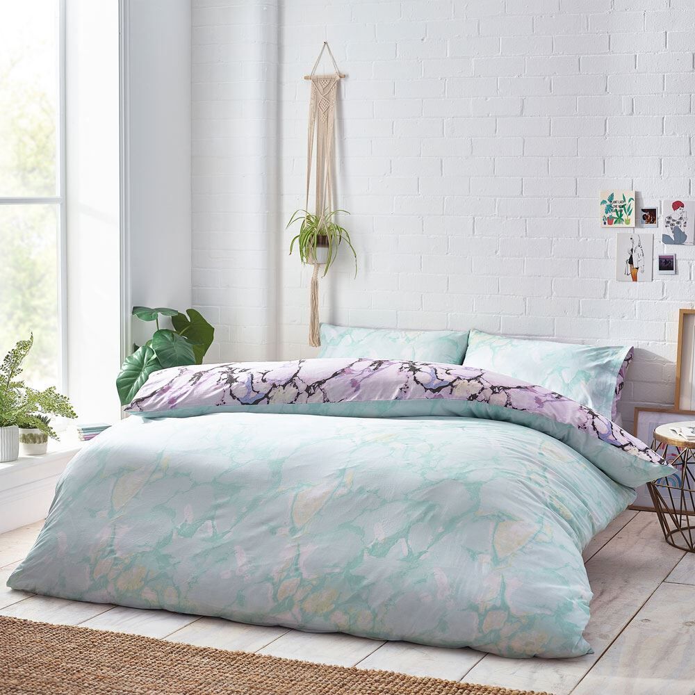 Furn Style Lab Marble Print Reversible Duvet Cover Set