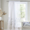 Catherine Lansfield Meadowsweet Floral Tab Top Voile Curtain Panel