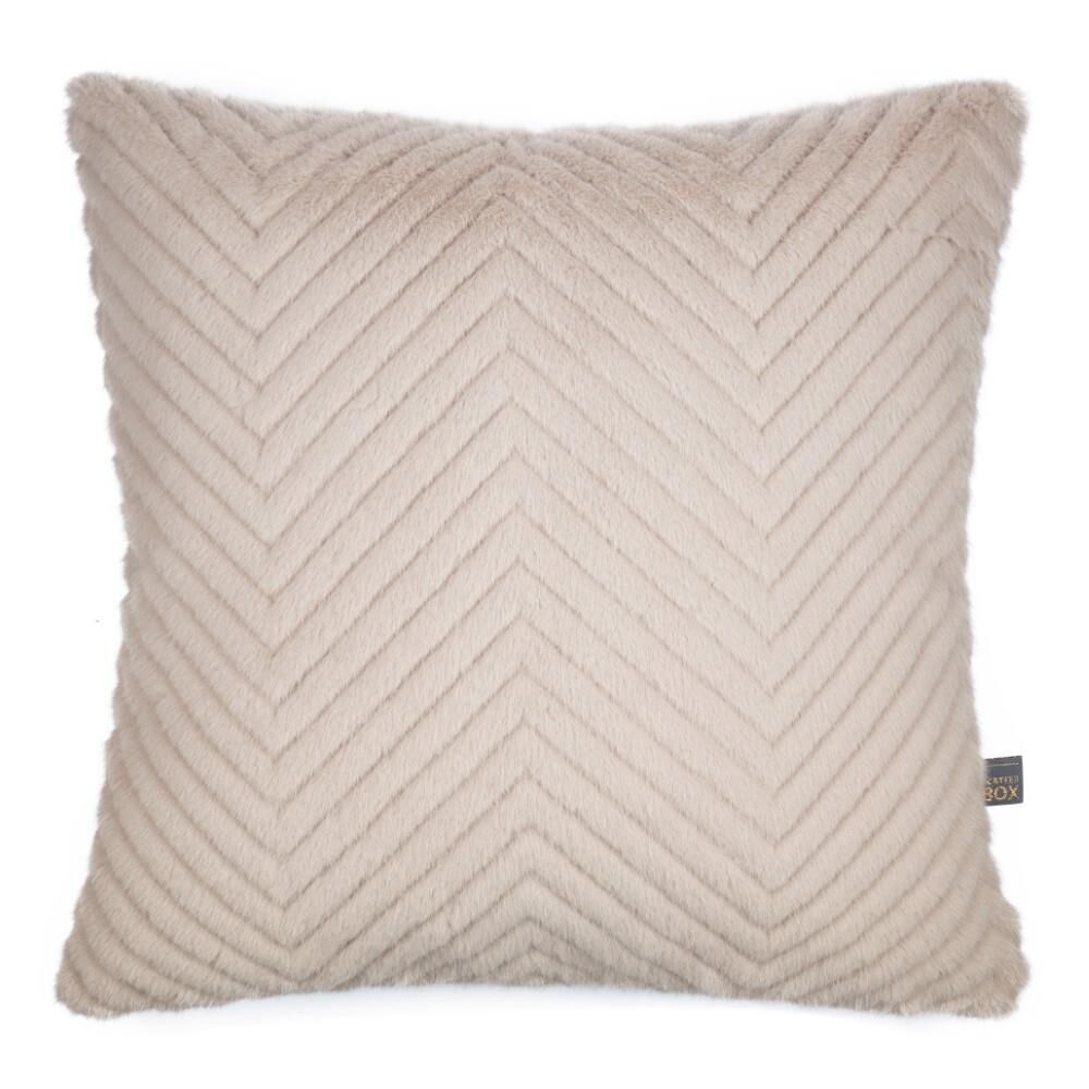 Scatter Box Ellis Textured Feather Filled Cushion, Mink, 45 x 45 Cm
