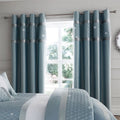 Catherine Lansfield Sequin Cluster Embellished Lined Eyelet Curtains