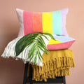 Furn Rainbow Striped 100% Cotton Cushion Cover