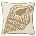 Paoletti Ionia Shell Embellished 100% Cotton Piped Cushion Cover, 30 x 30 Cm