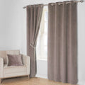 Scatter Box Monte Carlo Velour Lined Eyelet Curtains, Grey, 66 x 90 Inch