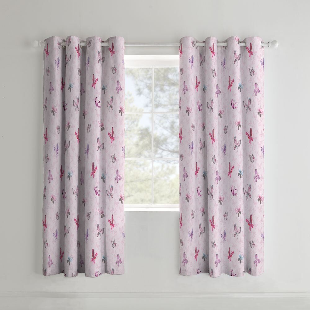 Catherine Lansfield Kids Glamour Princess Eyelet Lined Curtains, Multi, 66 x 72 Inch