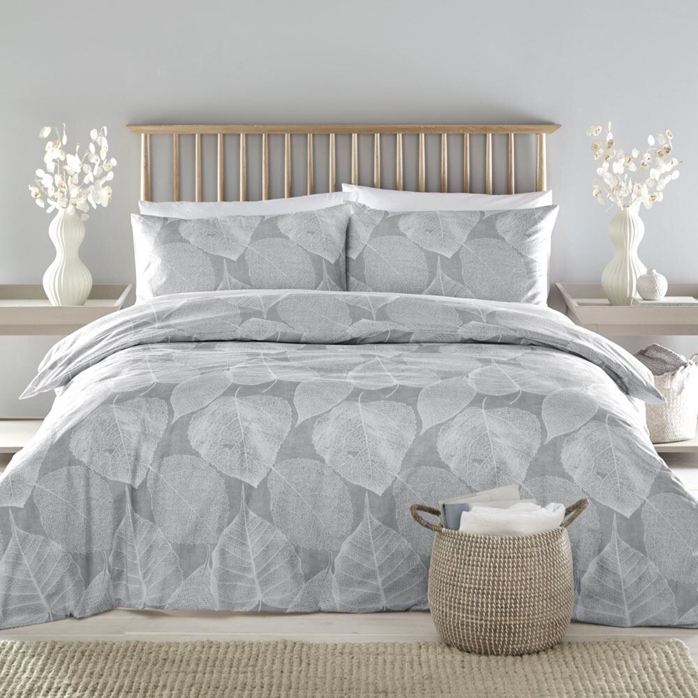 Drift Home Soren Leaf Print Reversible Eco-Friendly Duvet Cover Set