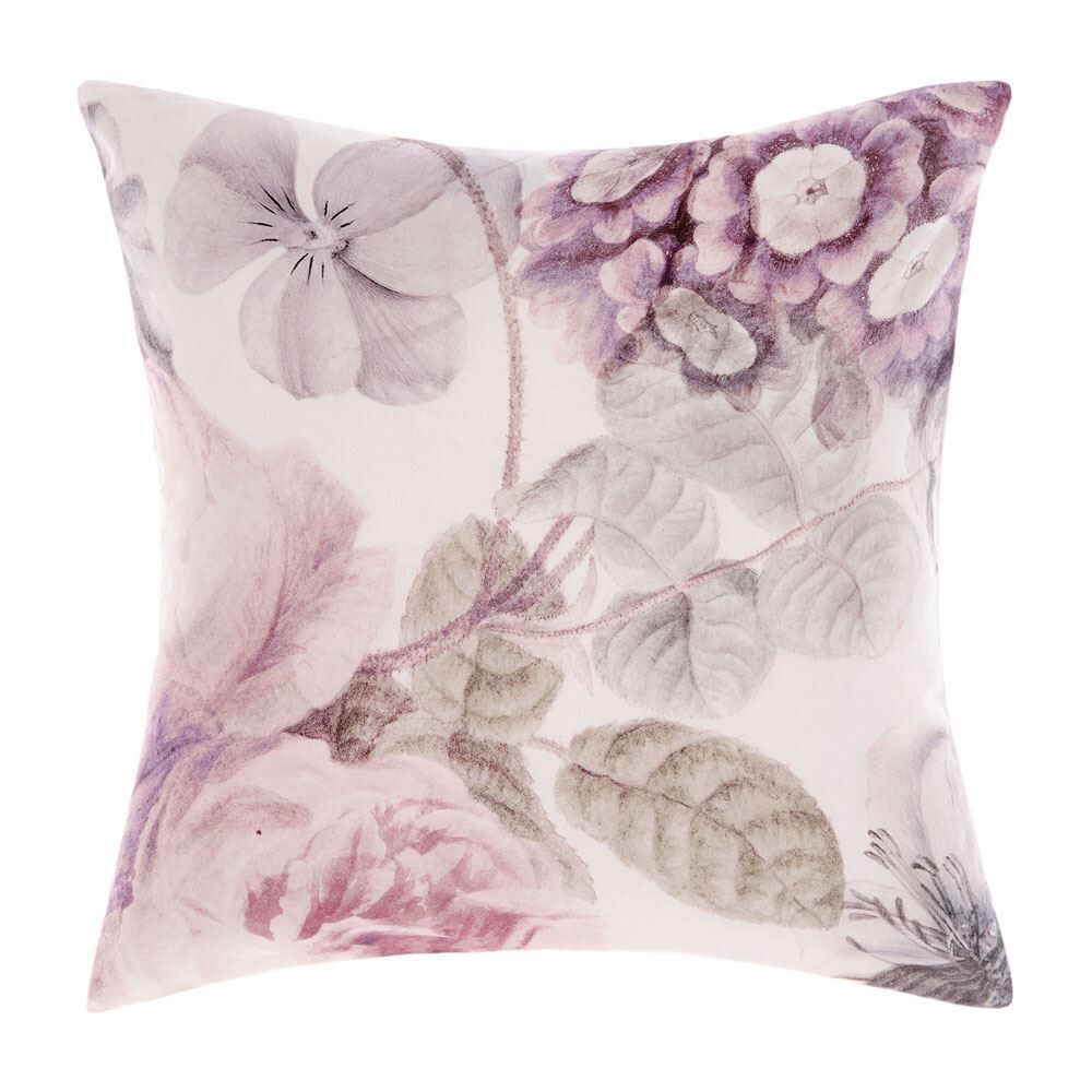 Linen House Ellaria Floral Botanic Digital Print 100% Cotton Cushion Cover, Multicoloured, 50 x 50 Cm