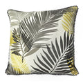 Fusion Tropical Leaf 100% Cotton Piped Filled Cushion, Ochre, 43 x 43 Cm