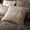 Laurence Llewelyn Bowen Crane Dance Foil Print Velvet Piped Edge Filled Cushion