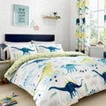 Bedlam Kids Dino Glow In The Dark Lined Pencil Pleat Curtains, Multi, 66 x 72 Inch