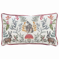 Evans Lichfield Mirrored Hare Piped Edge Cushion Cover, Burgundy, 30 x 50 Cm