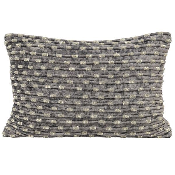Riva Paoletti Souk Hand Embroidered Cushion Cover, Grey, 35 x 50 Cm