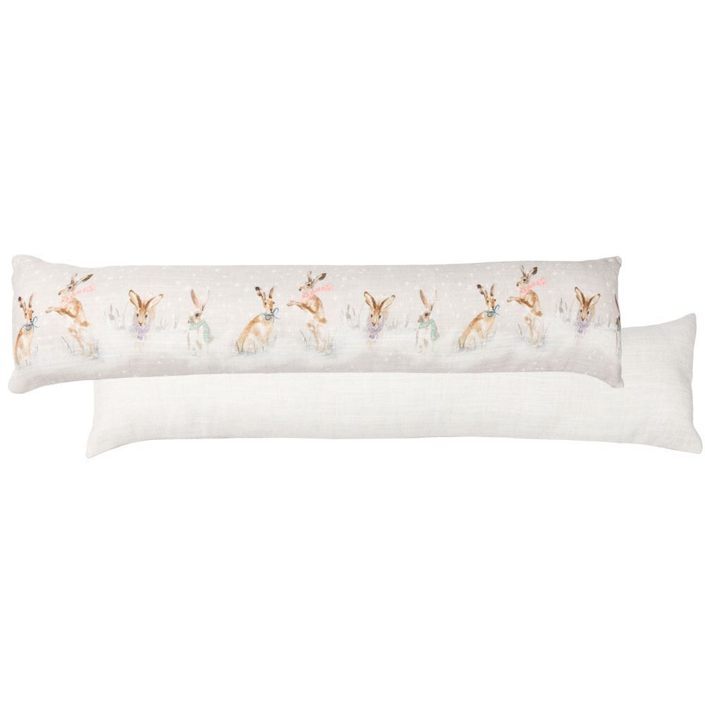 Evans Lichfield Snowy Hares Watercolour Draught Excluder, Multi