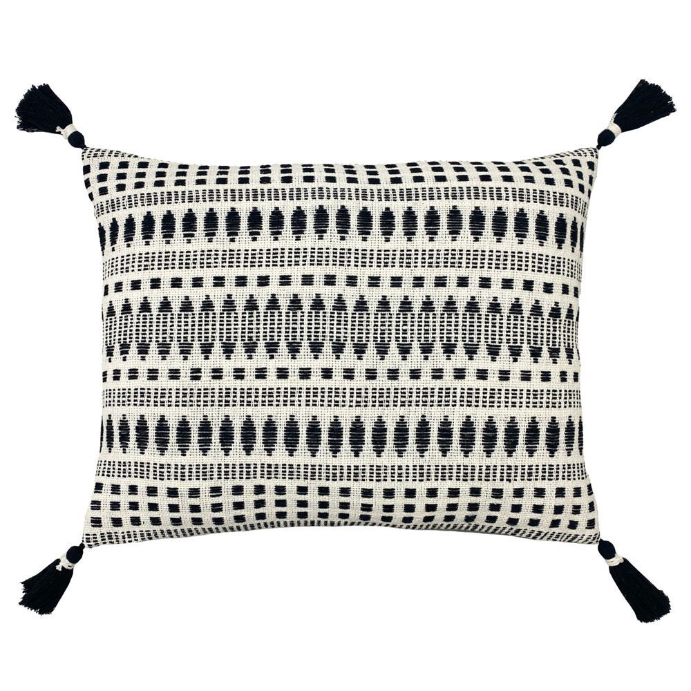 The Linen Yard Ganado Woven 100% Cotton Tasselled Cushion Cover