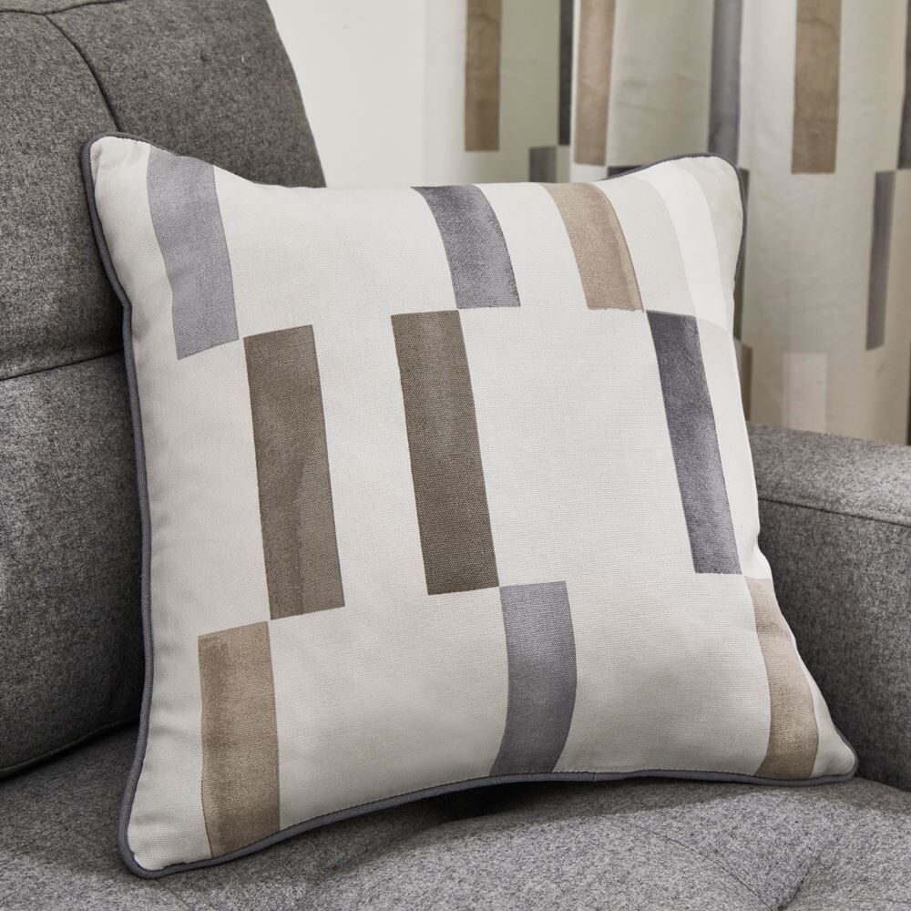 Fusion Oakland Contemporary Print 100% Cotton Piped Edge Cushion Cover
