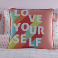 Appletree Kids Love Yourself 100% Cotton Cushion Cover, Coral, 43 x 43 Cm