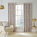 Catherine Lansfield Meadowsweet Floral Jacquard Lined Eyelet Curtains