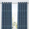 Dreams & Drapes Rohini Print Easy Care Lined Eyelet Curtains, Blue, 66 x 72 Inch