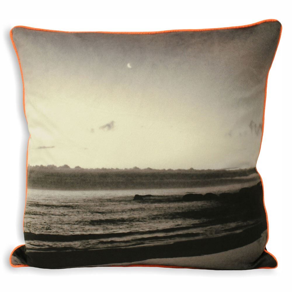 Riva Home Neon Coast Monochrome Printed Piped Cushion Cover