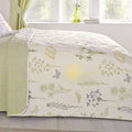 Dreams & Drapes Botanique Vintage Floral Quilted Bedspread, Green, 195 x 229 Cm