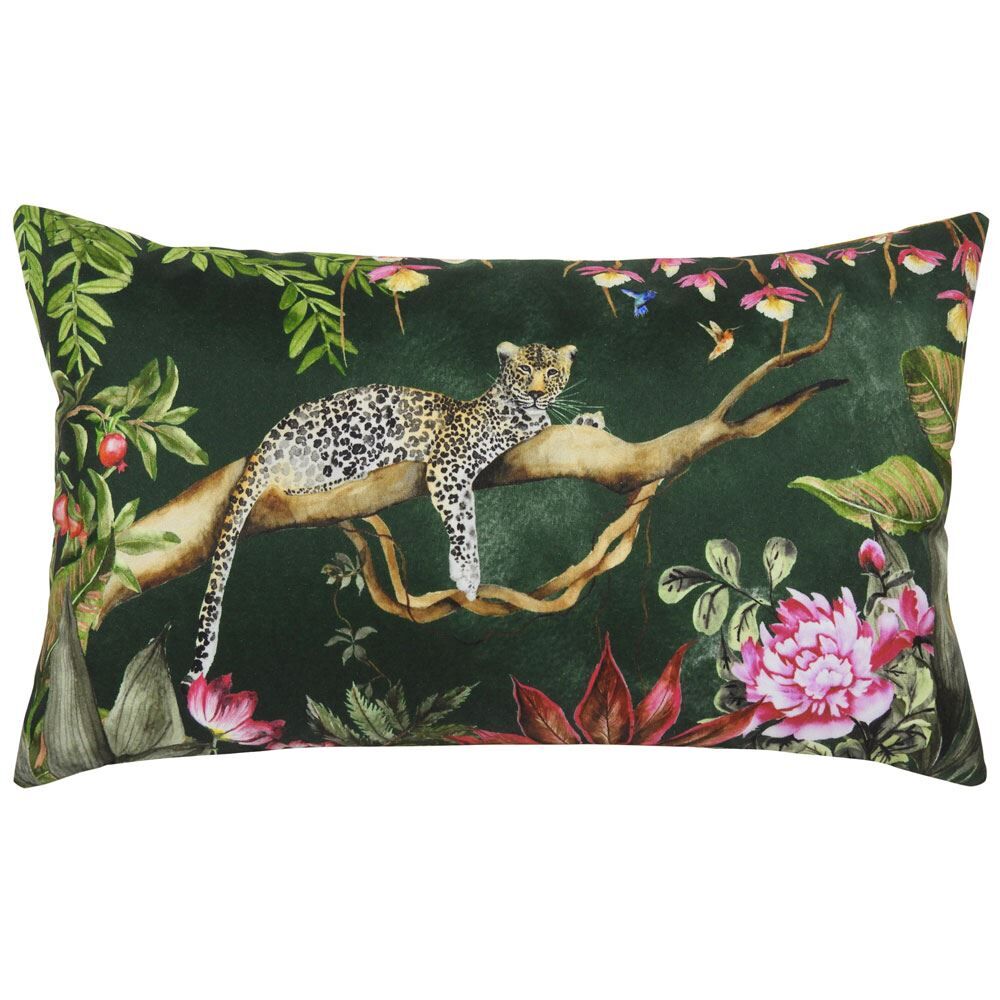 Evans Lichfield Leopard Botanical Outdoor Cushion Cover