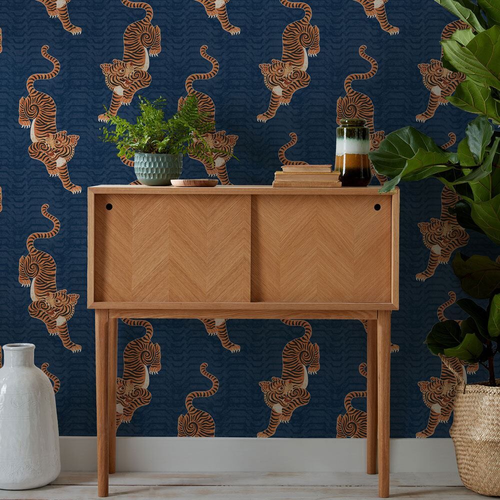 Furn Tibetan Tiger Tribal Printed Wallpaper