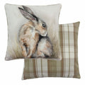Evans Lichfield Watercolour Hare Print Piped Edge Cushion Cover, Multi, 43 x 43 Cm