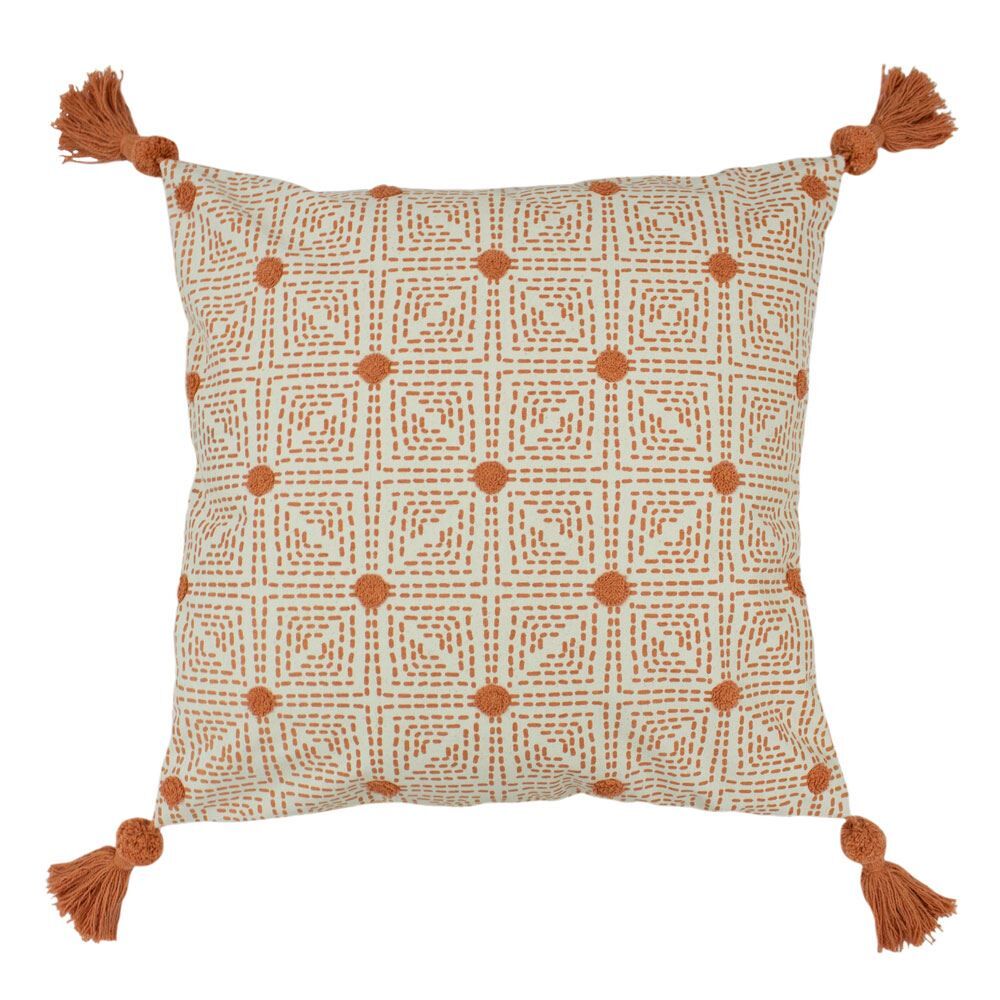 Furn Chia Tufted Geometric Pom Pom Tassel Cushion Cover