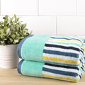 Fusion Nautical Stripe Jacquard 100% Cotton 550gsm Hand Towel, Multi, 2 Pack