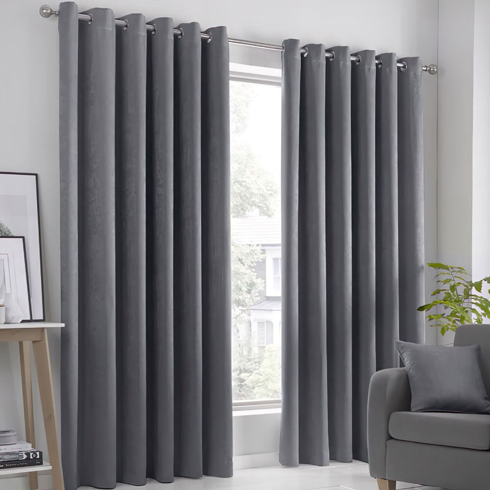 Fusion Strata Woven Eyelet Lined Curtains