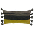 Riva Home Avril Knitted Rustic Tasselled Cushion Cover, Grey/Ochre, 40 x 80 Cm