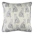 Evans Lichfield Safari Leopard Multi Watercolour Print Piped Cushion Cover, White, 43 x 43 Cm