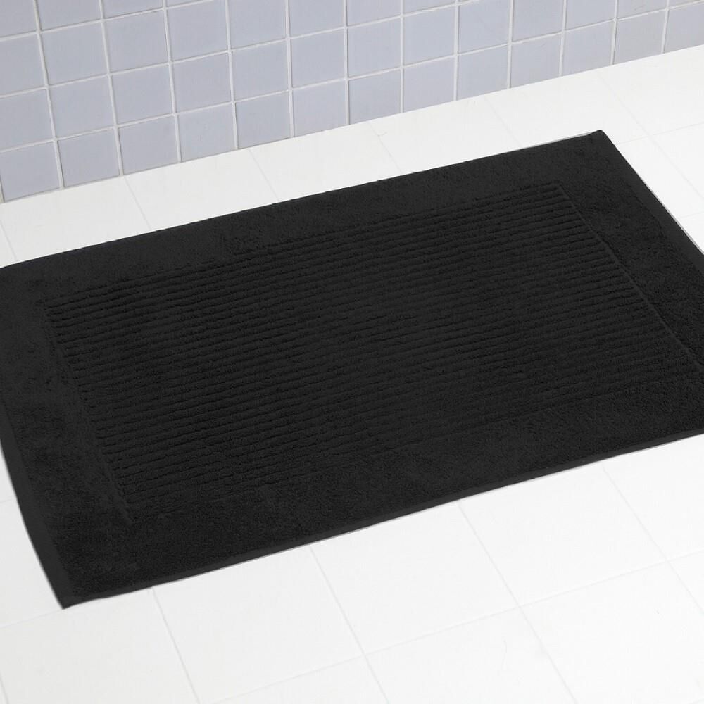 Linens Limited 100% Turkish Cotton Bath Mat, Black