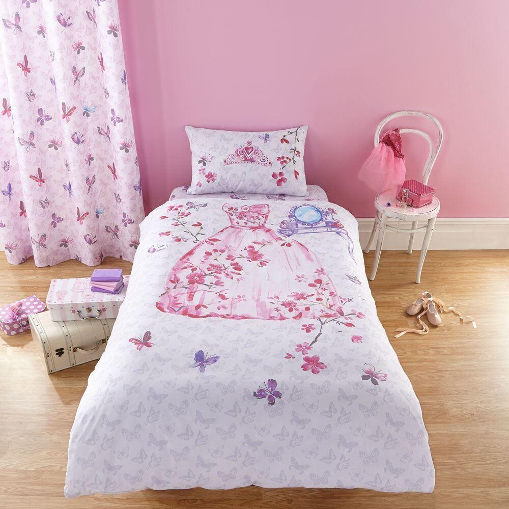 Catherine Lansfield Kids Glamour Princess Eyelet Lined Curtains, Multi, 66 x 72 Inch