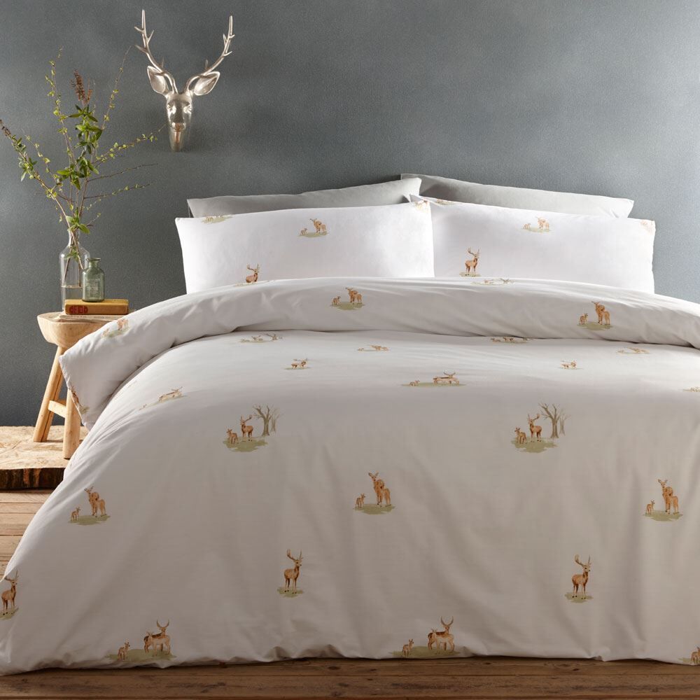 Portfolio Home Deers Print 100% Cotton Duvet Cover Set
