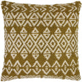 Furn Hatho Knitted Geometric 100% Cotton Cushion Cover, Natural/Moss, 45 x 45 Cm