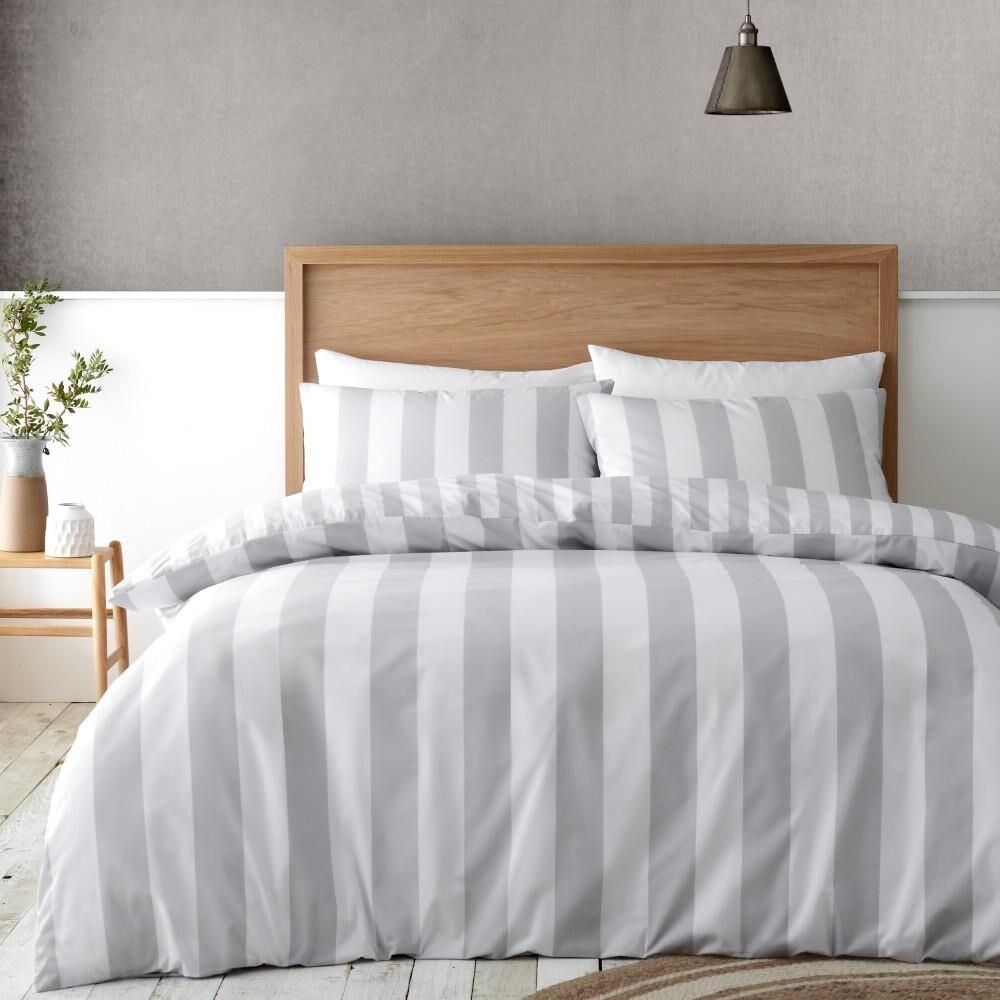 Catherine Lansfield Cove Stripe Reversible Duvet Cover Set