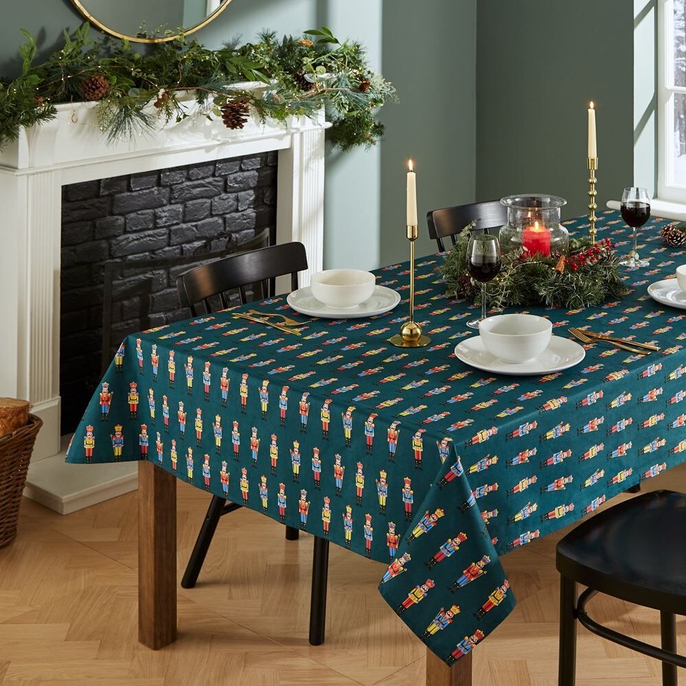 Catherine Lansfield Christmas Nutcracker 100% Cotton Tablecloth