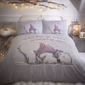 Portfolio Home Winter Lazy Bear Print Duvet Cover Set, Grey, Double