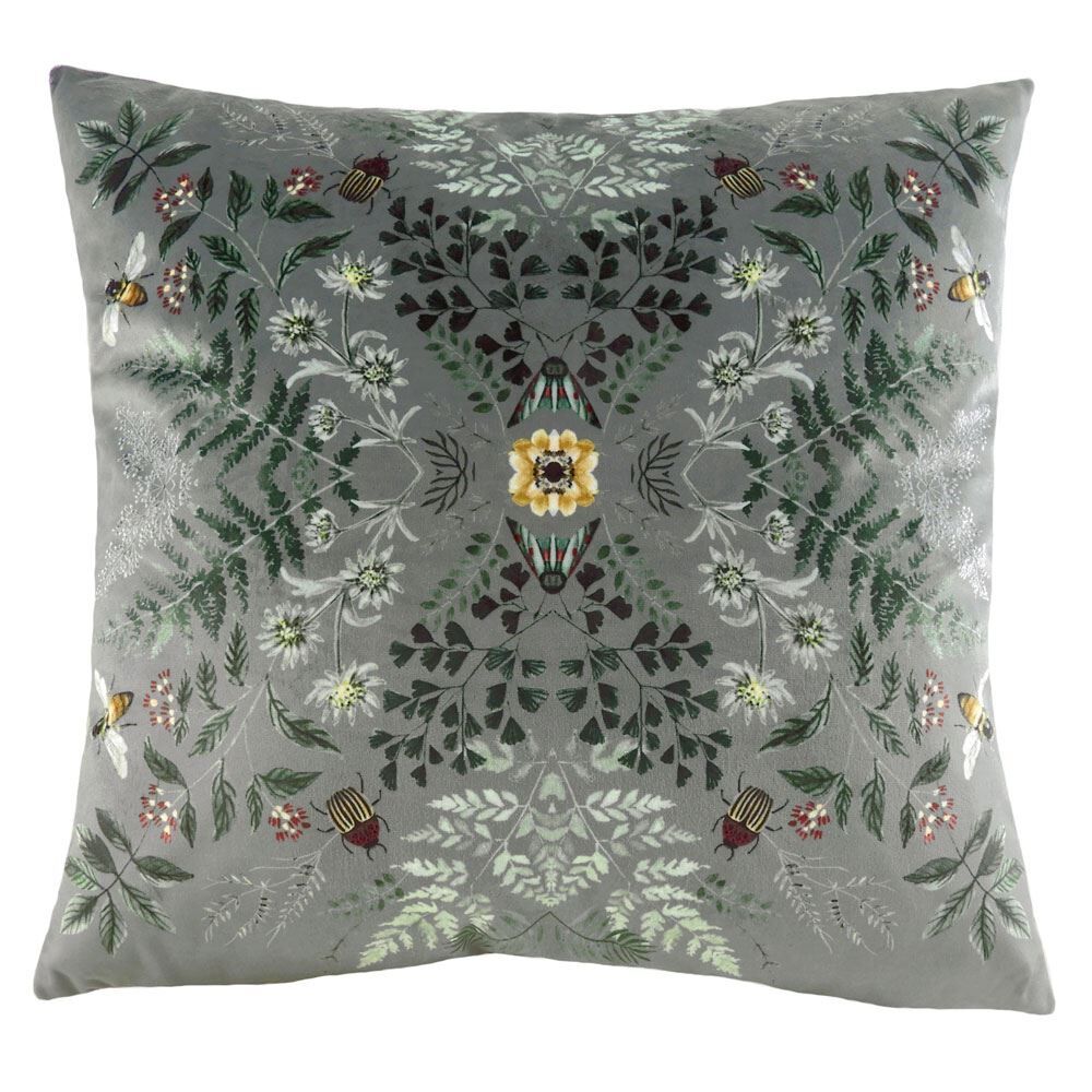 Evans Lichfield Eden Mirror Abstract Faux Velvet Cushion Cover, Multi, 43 x 43 Cm