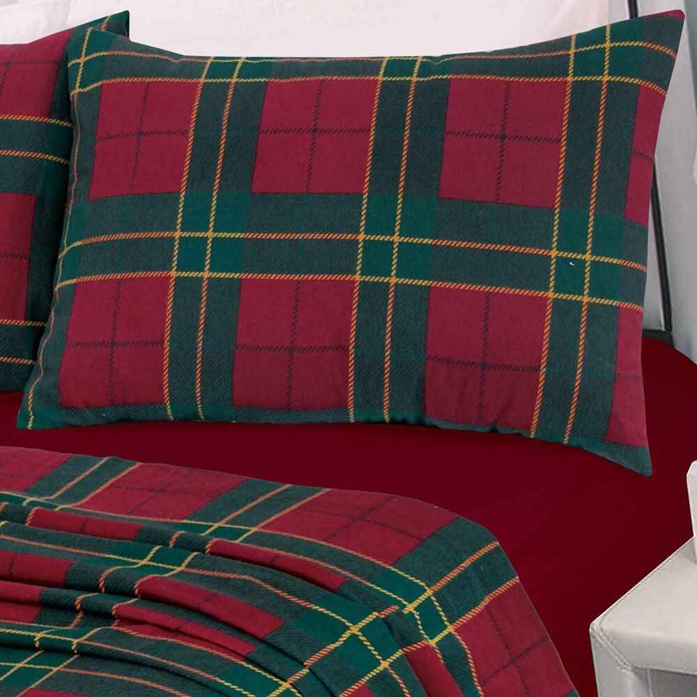Night Zone Tartan Check Thermal 100% Brushed Cotton Flannelette Sheet Set