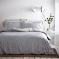 The Linen Yard Hebden Stripe Melange Print 100% Cotton Reversible Duvet Cover Set