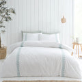 Bianca Embroidery Leaf 100% Cotton 180 Thread Count Duvet Cover and Pillowcase Set