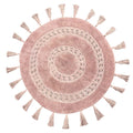 The Linen Yard Circle Mandala Woven Tassel 100% Cotton Bath Mat