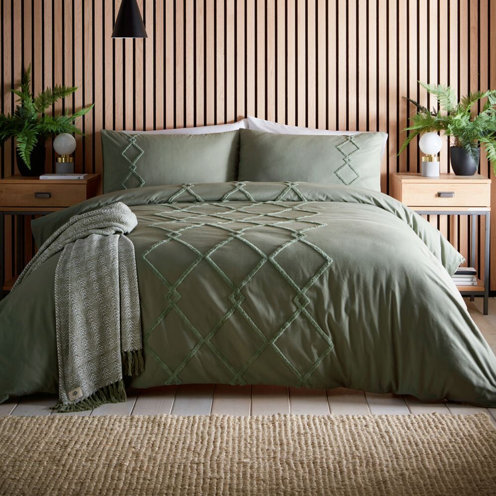 Appletree Loft Kojo Tufted Geometric 100% Cotton Duvet Cover Set