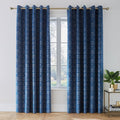 Catherine Lansfield Art Deco Pearl Shell Print Lined Eyelet Curtains