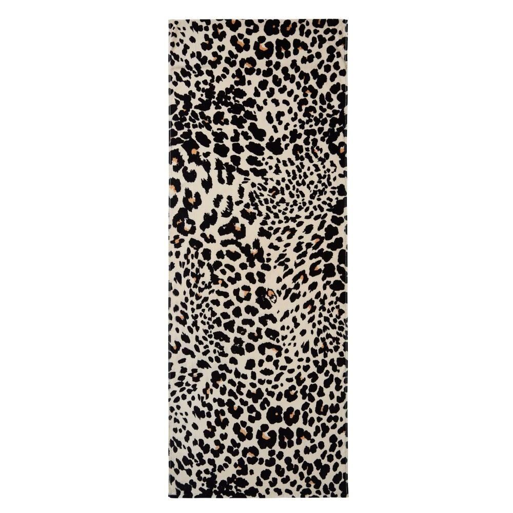 Catherine Lansfield Leopard 100% Cotton Sun Lounger Beach Towel, Natural