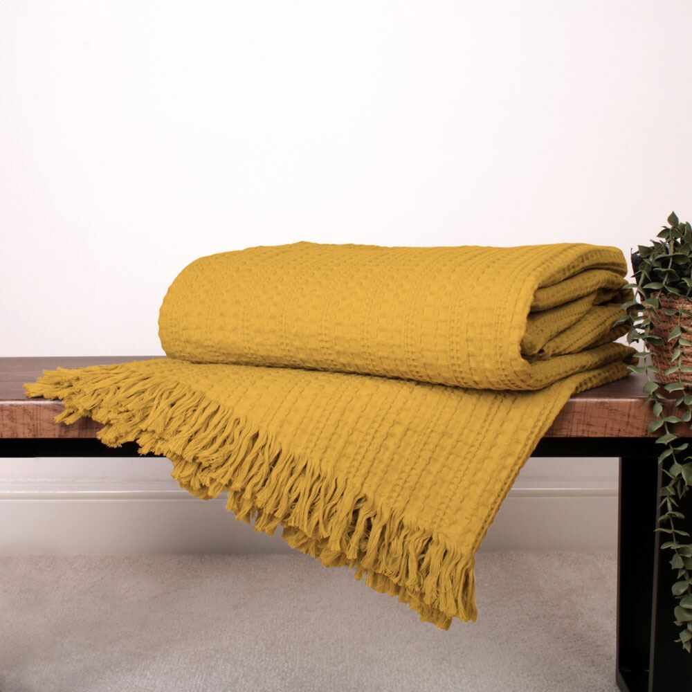 Appletree Loft Elbury Textured Waffle 100% Cotton Bedspread