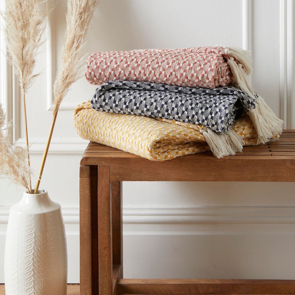 Appletree Loft Bexley Woven 100% Recycled Cotton Rich Fringed Throw