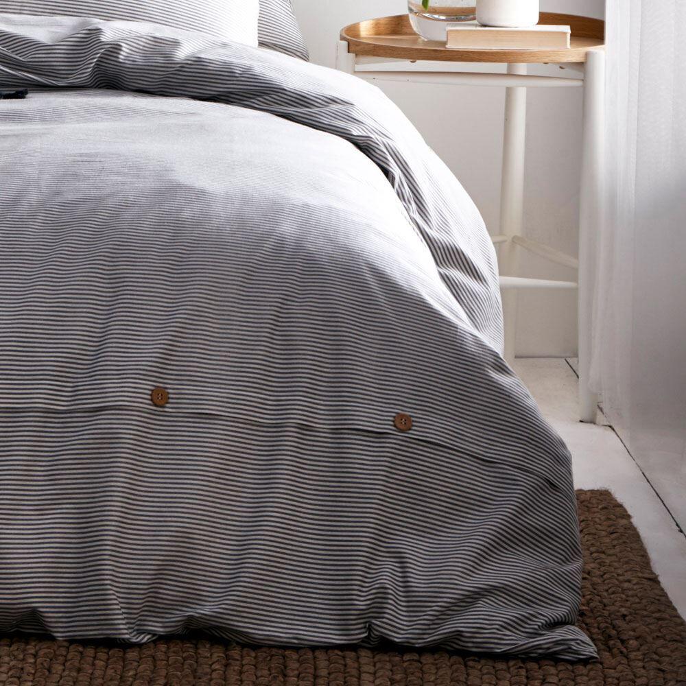 The Linen Yard Holbury Stripe 100% Cotton Duvet Cover Set