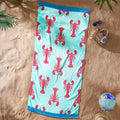Catherine Lansfield Lobster 100% Cotton Beach Towel, Red